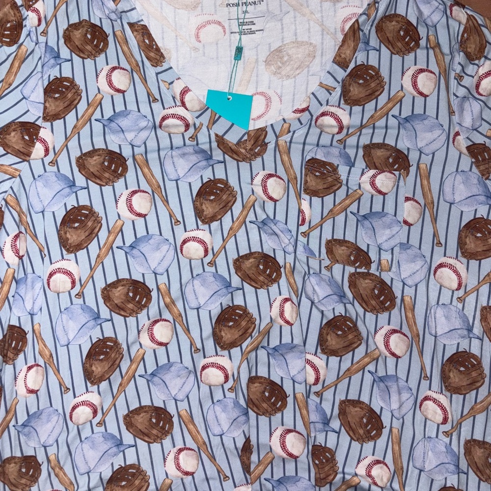 Posh Peanut Baseball Print NWT